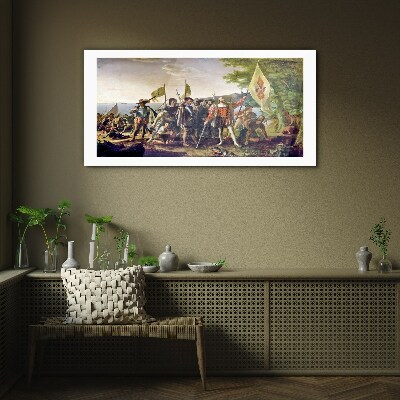 Conquest of the New World Glass Wall Art
