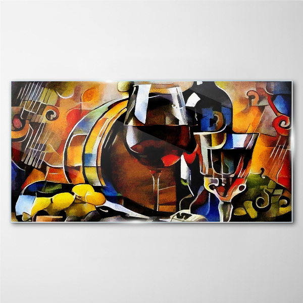 Musical wine and colors Glass Wall Art