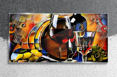 Musical wine and colors Glass Wall Art