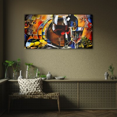 Musical wine and colors Glass Wall Art