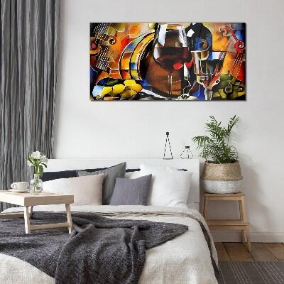 Musical wine and colors Glass Wall Art