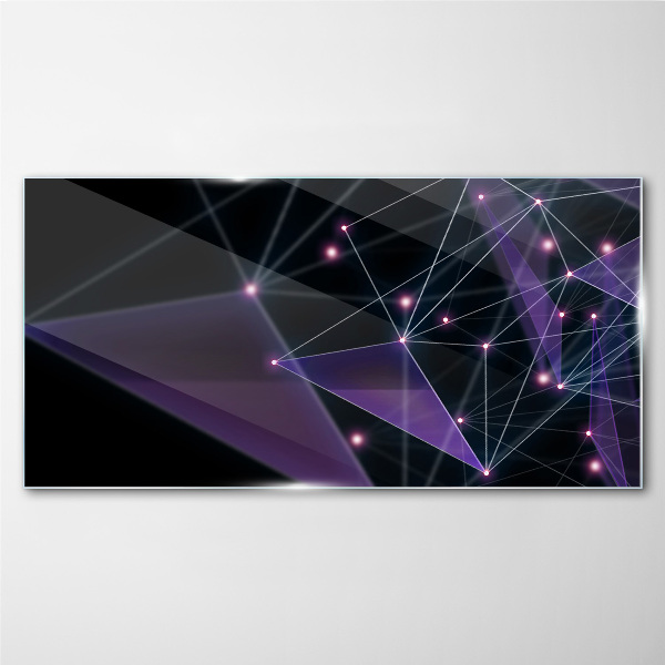 Geometric Light Connections Glass Wall Art