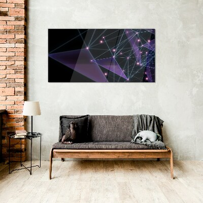 Geometric Light Connections Glass Wall Art
