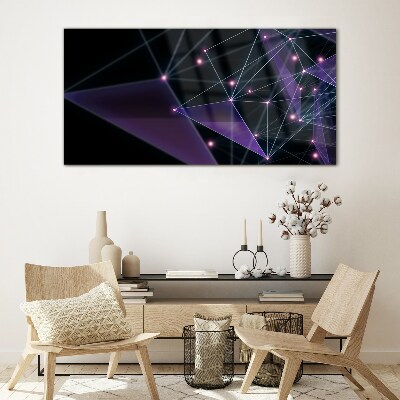 Geometric Light Connections Glass Wall Art
