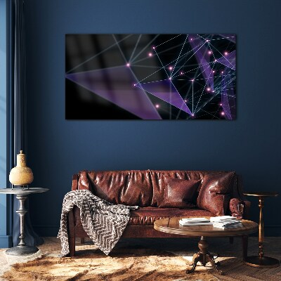 Geometric Light Connections Glass Wall Art