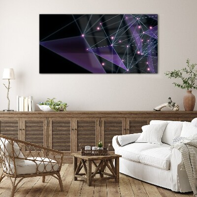 Geometric Light Connections Glass Wall Art