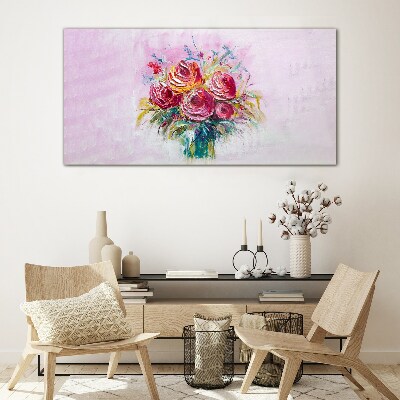 Pink rose composition Glass Wall Art
