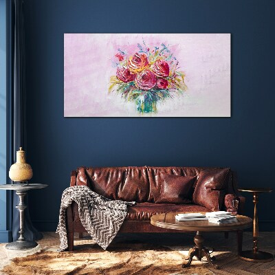 Pink rose composition Glass Wall Art