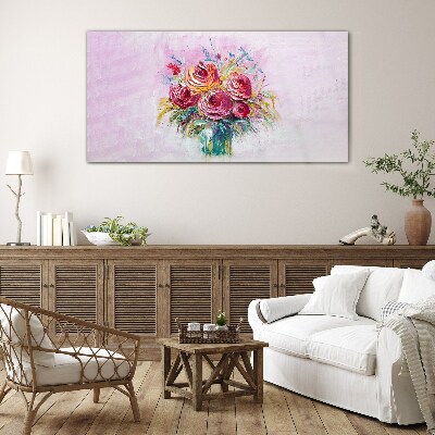 Pink rose composition Glass Wall Art