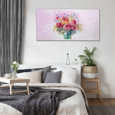 Pink rose composition Glass Wall Art