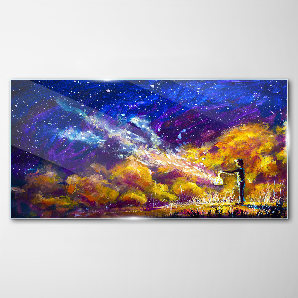 A cosmic vision of creativity Glass Wall Art