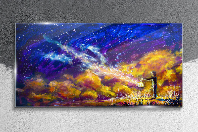 A cosmic vision of creativity Glass Wall Art