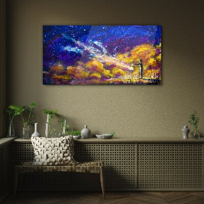 A cosmic vision of creativity Glass Wall Art