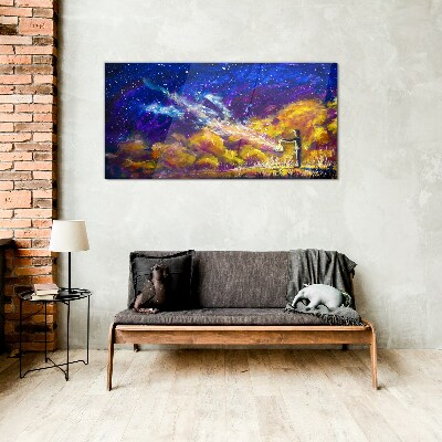 A cosmic vision of creativity Glass Wall Art