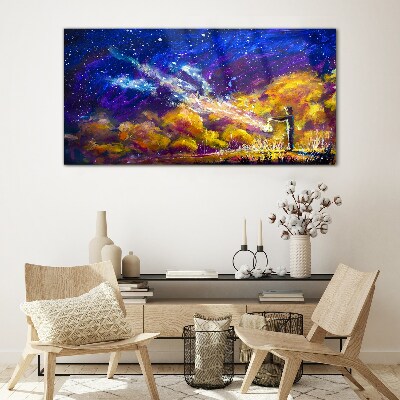 A cosmic vision of creativity Glass Wall Art