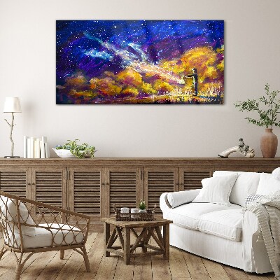 A cosmic vision of creativity Glass Wall Art
