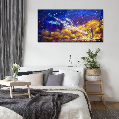 A cosmic vision of creativity Glass Wall Art