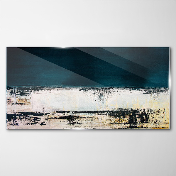 A calm horizon in shades of blue Glass Wall Art