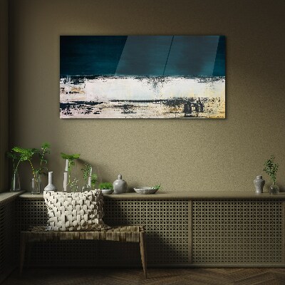 A calm horizon in shades of blue Glass Wall Art