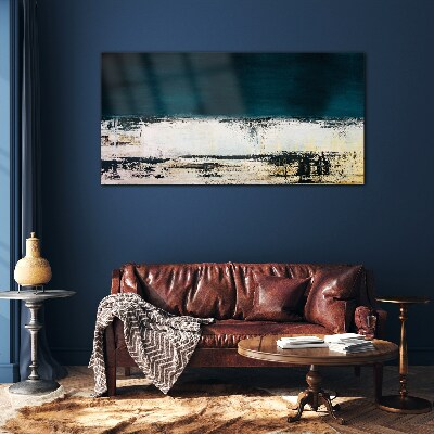 A calm horizon in shades of blue Glass Wall Art