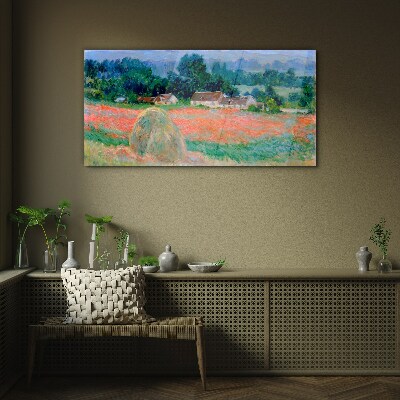Haystack at Giverny Claude Monet Glass Wall Art