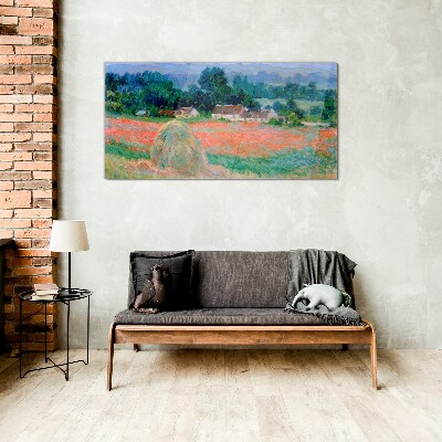 Haystack at Giverny Claude Monet Glass Wall Art