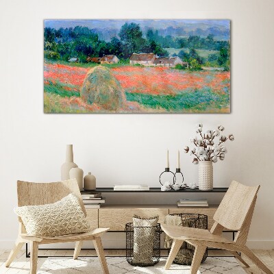 Haystack at Giverny Claude Monet Glass Wall Art