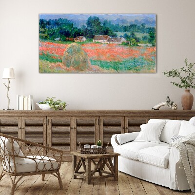Haystack at Giverny Claude Monet Glass Wall Art