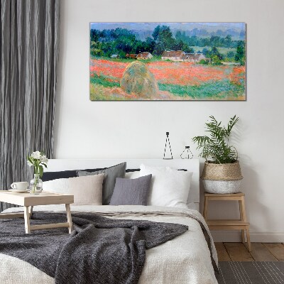 Haystack at Giverny Claude Monet Glass Wall Art