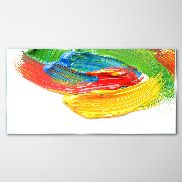 Colorful paint swirl Glass Wall Art
