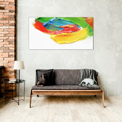 Colorful paint swirl Glass Wall Art