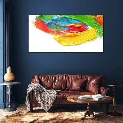 Colorful paint swirl Glass Wall Art