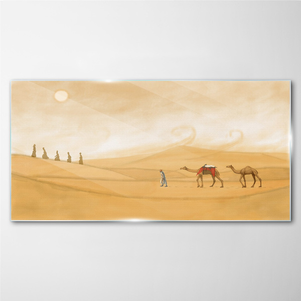 Journey through the desert Glass Wall Art