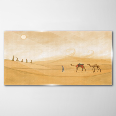 Journey through the desert Glass Wall Art