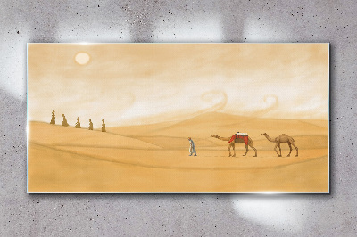 Desert sun animals Glass Wall Art