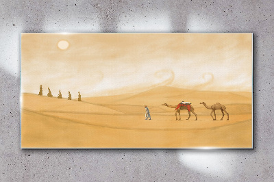Journey through the desert Glass Wall Art