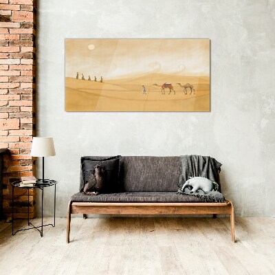 Journey through the desert Glass Wall Art