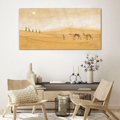 Journey through the desert Glass Wall Art