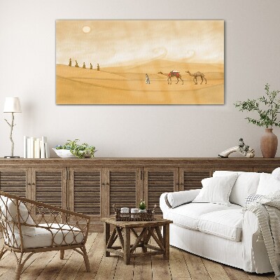 Journey through the desert Glass Wall Art