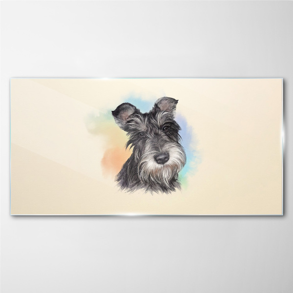 Painting pet dog Glass Wall Art