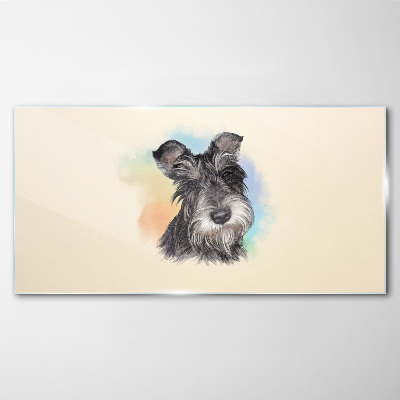 Portrait of a dog in pastel colors Glass Wall Art