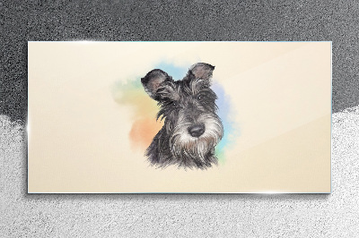Portrait of a dog in pastel colors Glass Wall Art