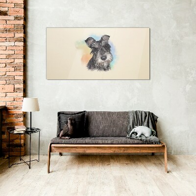 Portrait of a dog in pastel colors Glass Wall Art