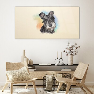Portrait of a dog in pastel colors Glass Wall Art