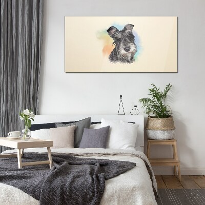 Portrait of a dog in pastel colors Glass Wall Art