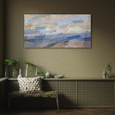 Peaceful sky over the sea Glass Wall Art
