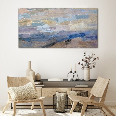 Peaceful sky over the sea Glass Wall Art