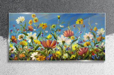 Spring floral landscape Glass Wall Art