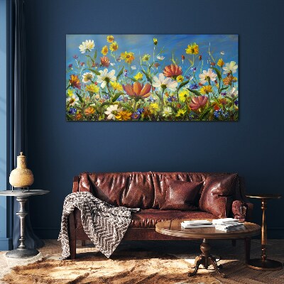 Spring floral landscape Glass Wall Art