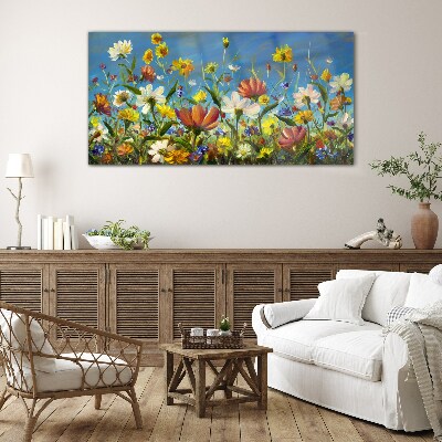 Spring floral landscape Glass Wall Art